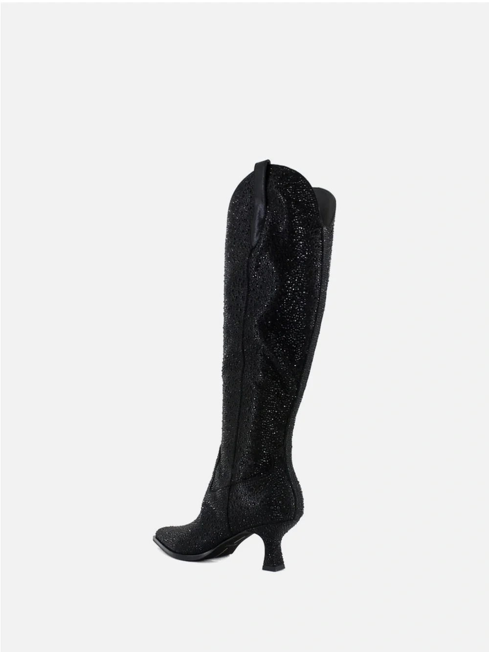 Dolce Vita Black Rhinestone Tall Western Boot